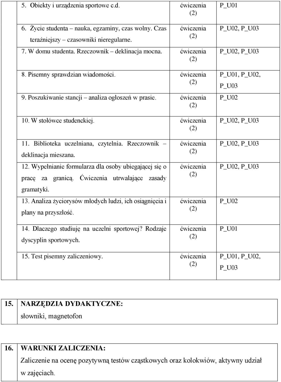 Rzeczownik deklinacja mieszana. 12. Wypełnianie formularza dla osoby ubiegającej się o pracę za granicą. Ćwiczenia utrwalające zasady gramatyki. 13.