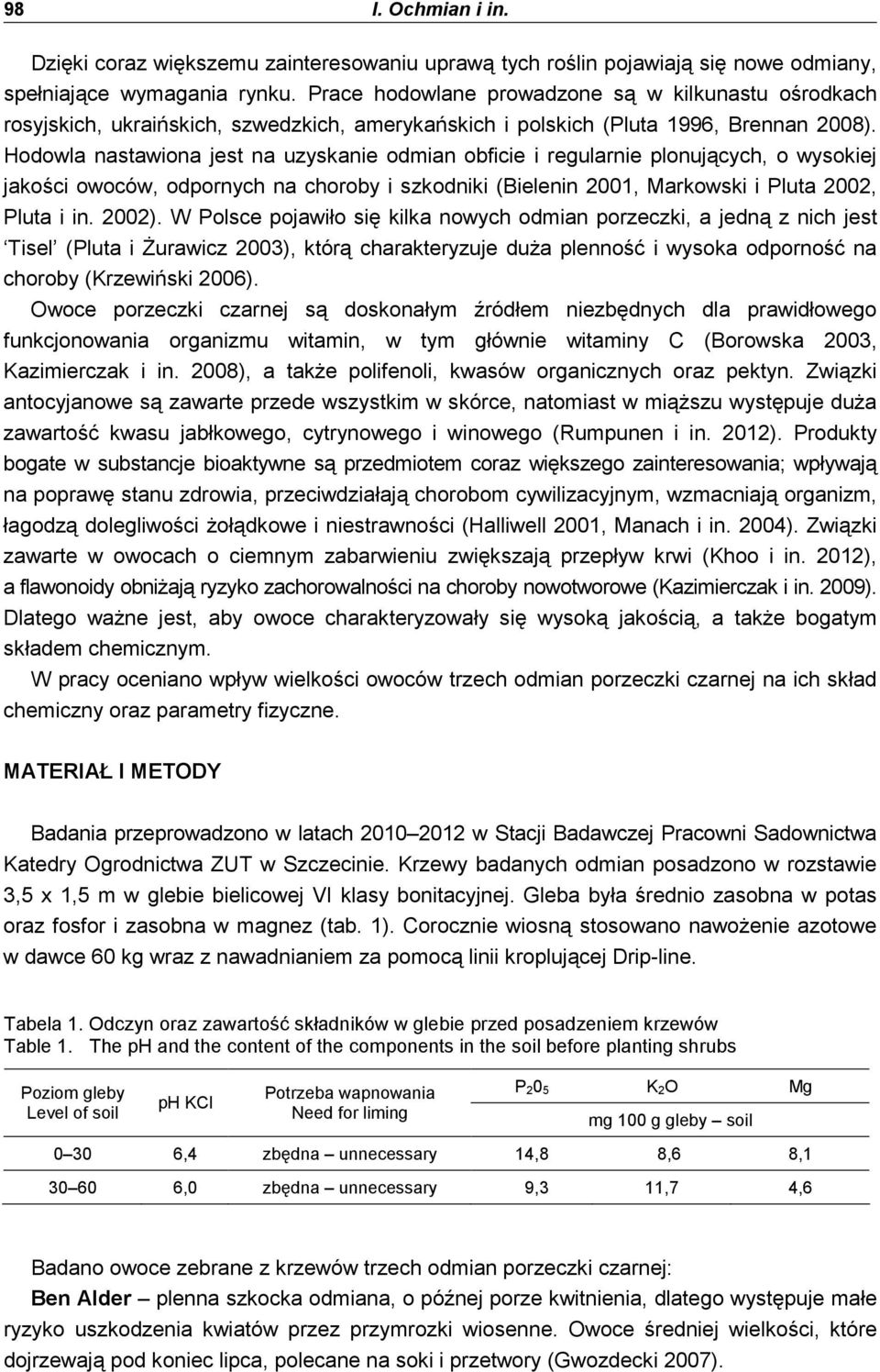 Hodowl nstwion jest n uzysknie odmin oficie i regulrnie plonujących, o wysokiej jkości owoców, odpornych n choroy i szkodniki (Bielenin 2001, Mrkowski i Plut 2002, Plut i in. 2002).