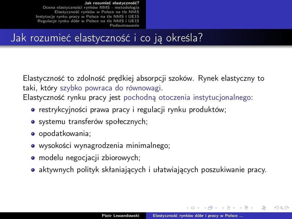 Elastyczność rynku pracy jest pochodną otoczenia instytucjonalnego: restrykcyjności prawa pracy i regulacji rynku