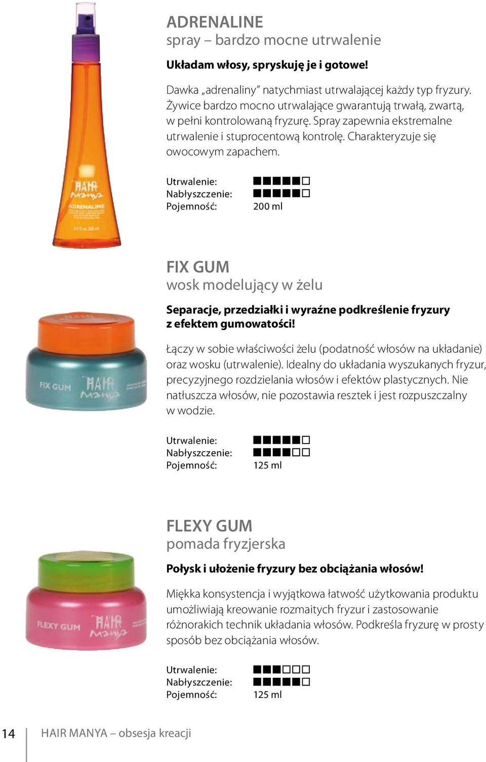 200 ml Fix gum wosk modelujący w żelu Separacje, przedziałki i wyraźne podkreślenie fryzury z efektem gumowatości!