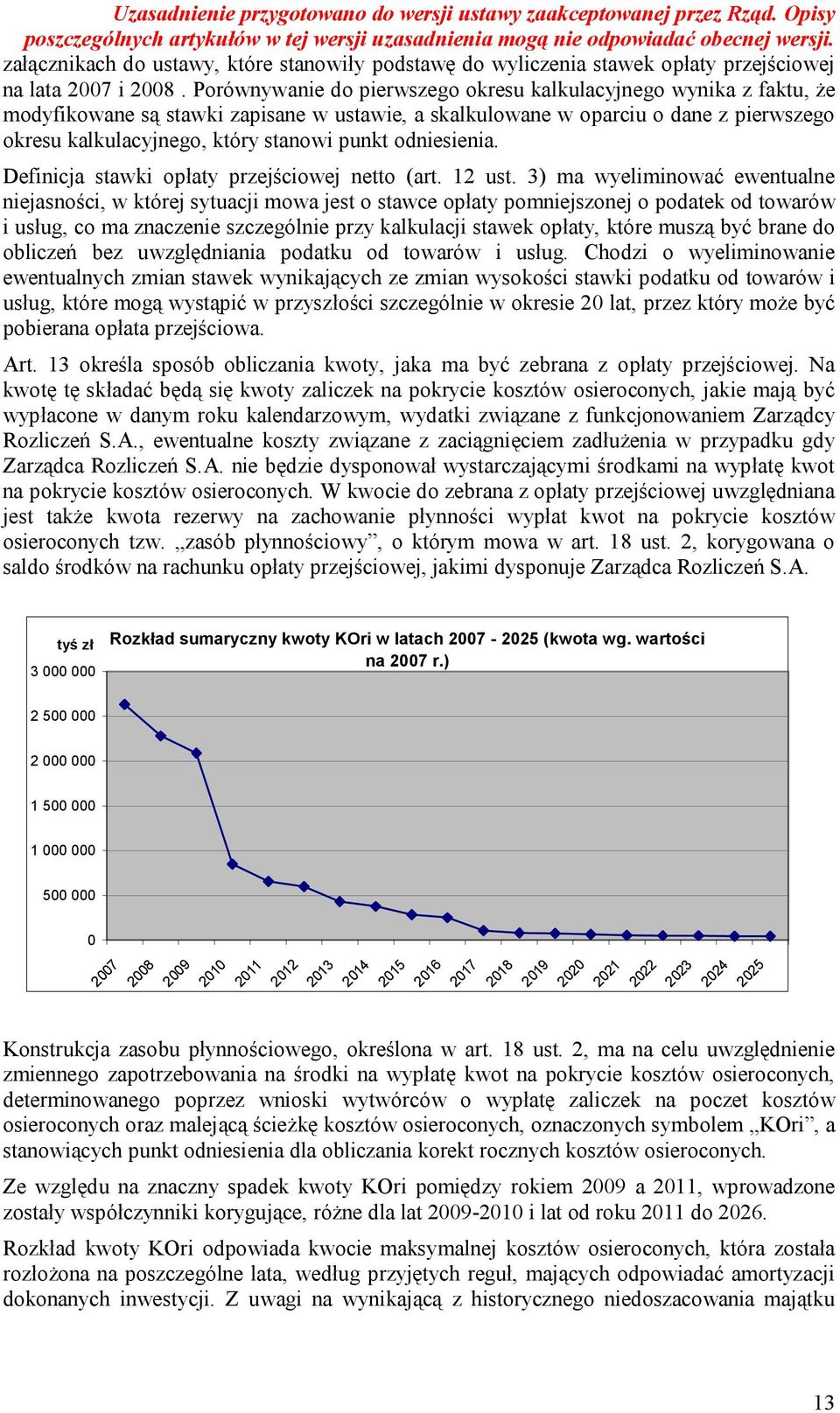 odniesienia. Definicja stawki opłaty przejściowej netto (art. 12 ust.