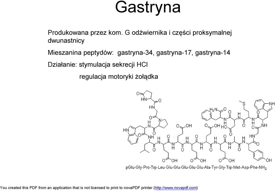 Mieszanina peptydów: gastryna-34, gastryna-17,