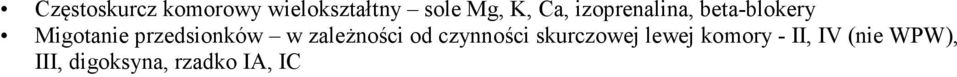 przedsionków w zależności od czynności skurczowej