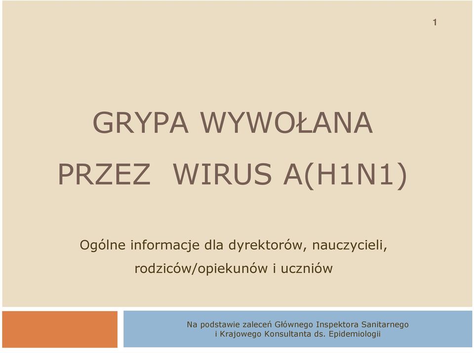 rodziców/opiekunów i uczniów Na podstawie zaleceń