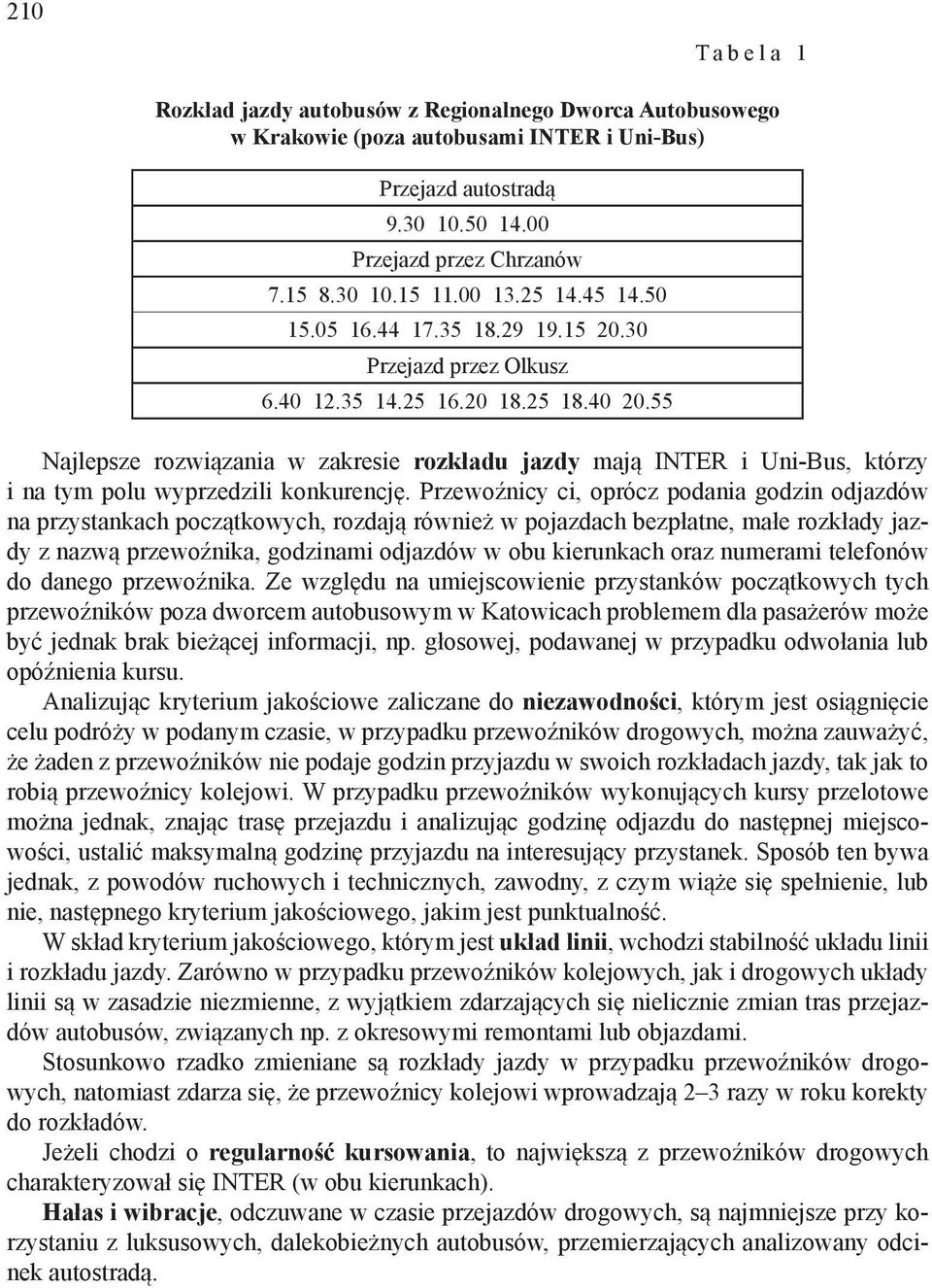 55 Najlepsze rozwiązania w zakresie rozkładu jazdy mają INTER i Uni-Bus, którzy i na tym polu wyprzedzili konkurencję.