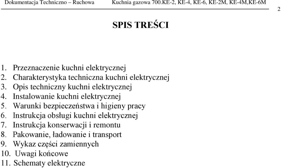 Instalowanie kuchni elektrycznej 5. Warunki bezpieczeństwa i higieny pracy 6.