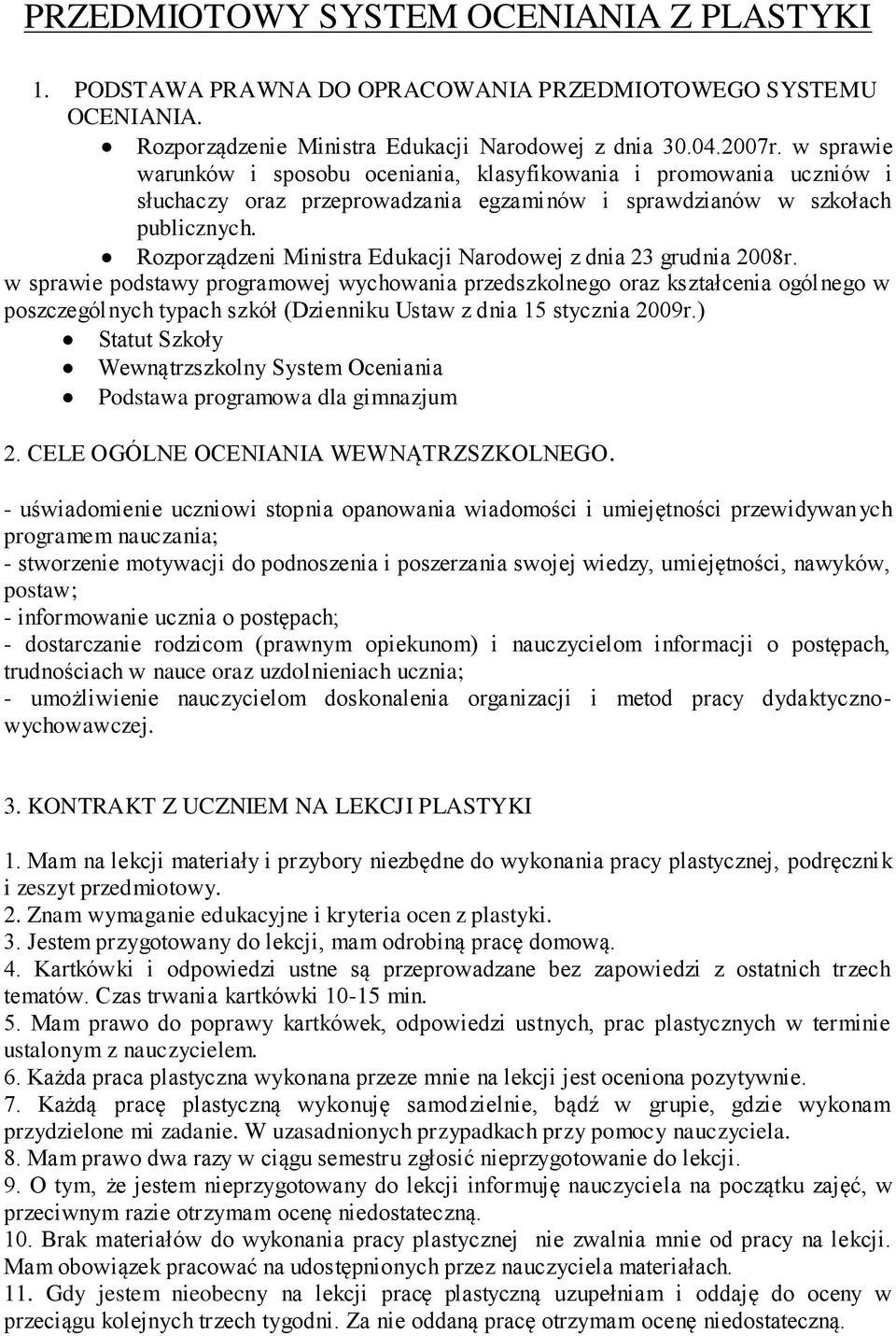 Rozporządzeni Ministra Edukacji Narodowej z dnia 23 grudnia 2008r.