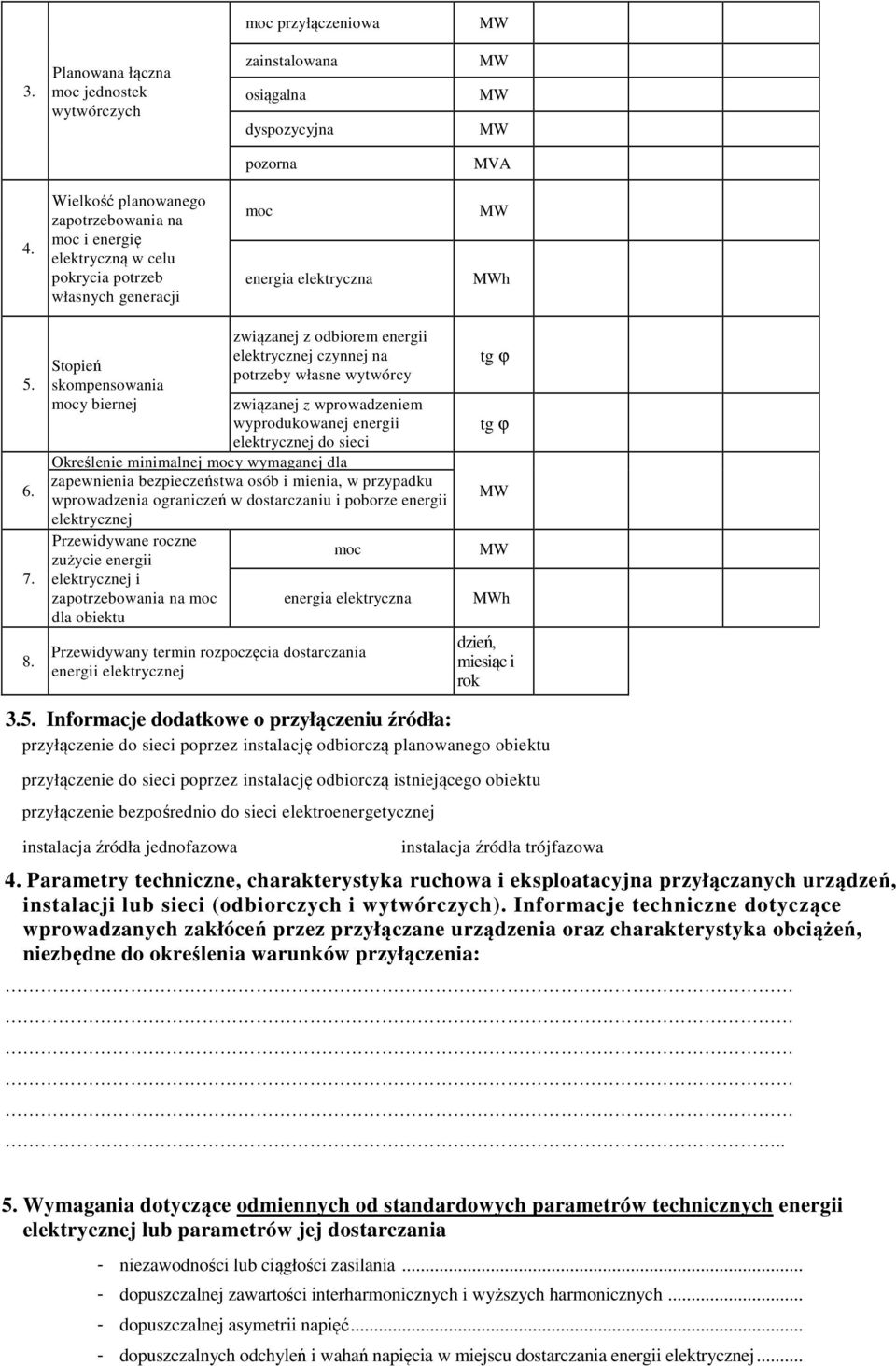 Stopień skompensowania mocy biernej związanej z odbiorem energii elektrycznej czynnej na potrzeby własne wytwórcy związanej z wprowadzeniem wyprodukowanej energii elektrycznej do sieci Określenie