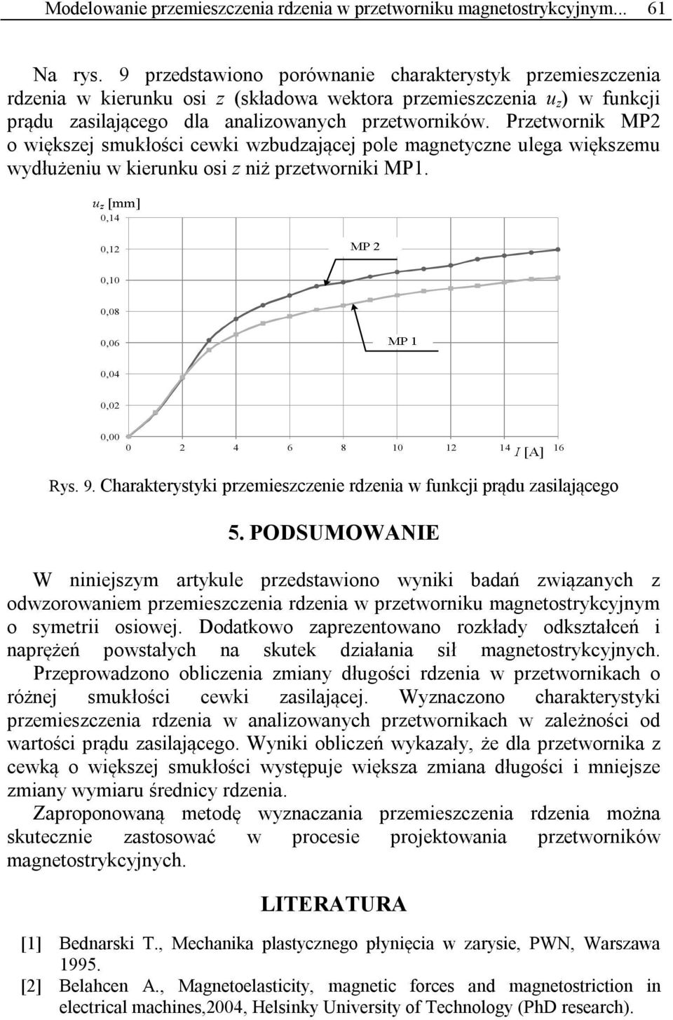 Przetwornik MP2 o większej smukłości cewki wzbudzającej pole magnetyczne ulega większemu wydłużeniu w kierunku osi z niż przetworniki MP1.
