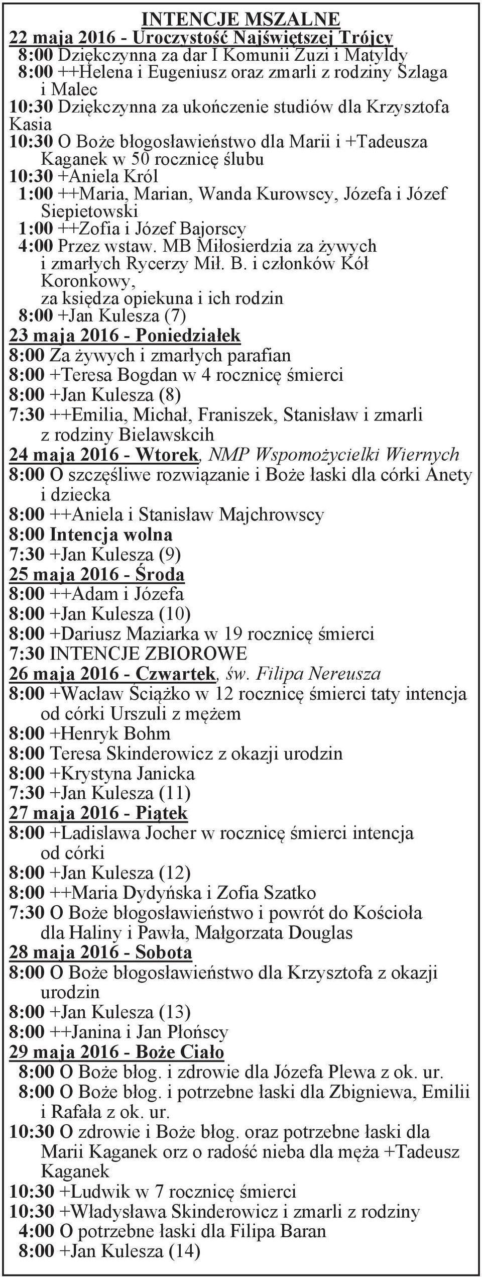 1:00 ++Zofia i Józef Ba