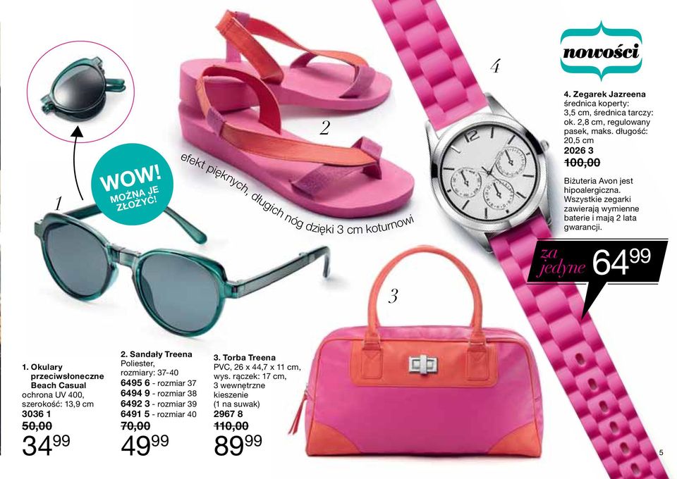 jedyne 64 99 3 1. Okulary przeciwsłoneczne Beach Casual ochrona UV 400, szerokość: 13,9 cm 3036 1 50,00 34 99 2.