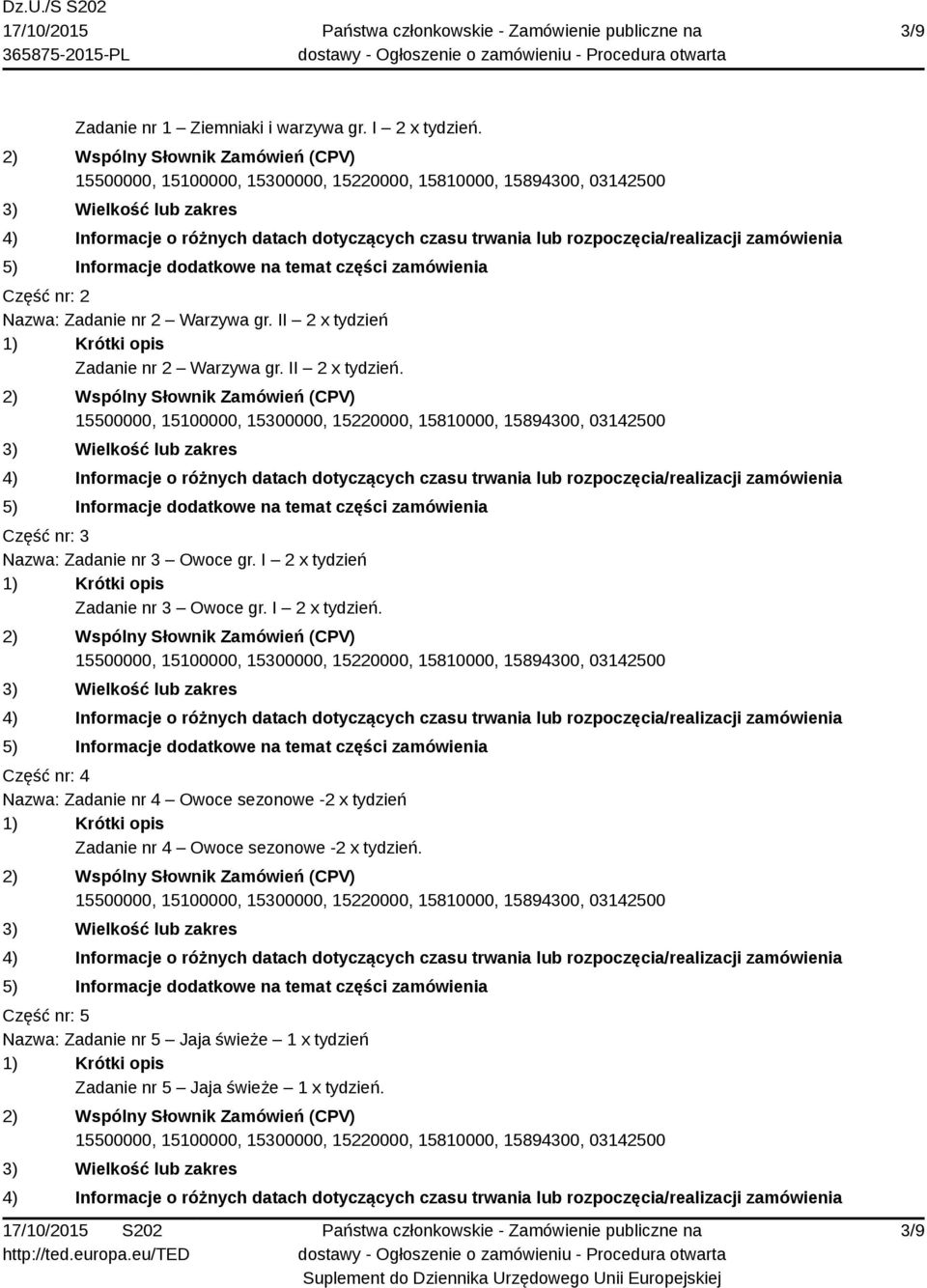 I 2 x tydzień Zadanie nr 3 Owoce gr. I 2 x tydzień.