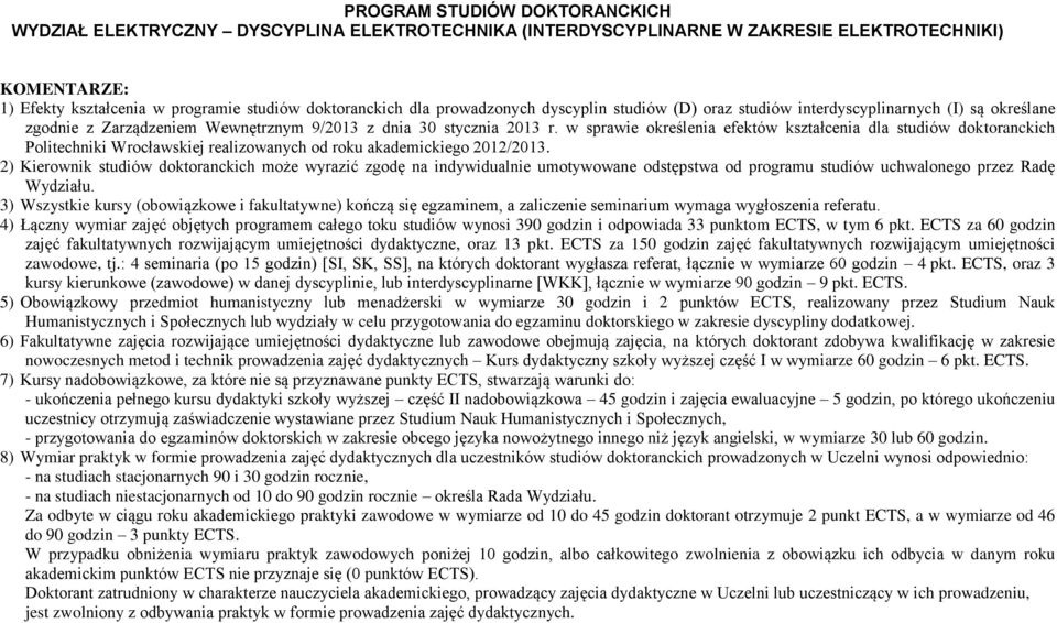 2) Kierownik studiów doktoranckich może wyrazić zgodę na indywidualnie umotywowane odstępstwa od programu studiów uchwalonego przez Radę Wydziału.