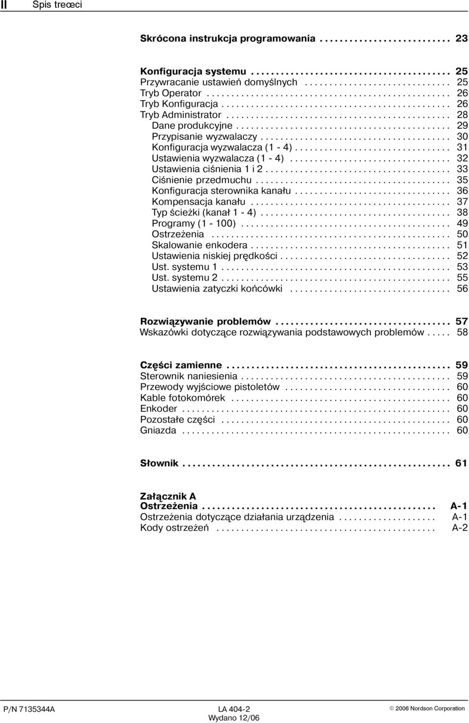 ........................................... 29 Przypisanie wyzwalaczy....................................... 30 Konfiguracja wyzwalacza (1-4)................................ 31 Ustawienia wyzwalacza (1-4).