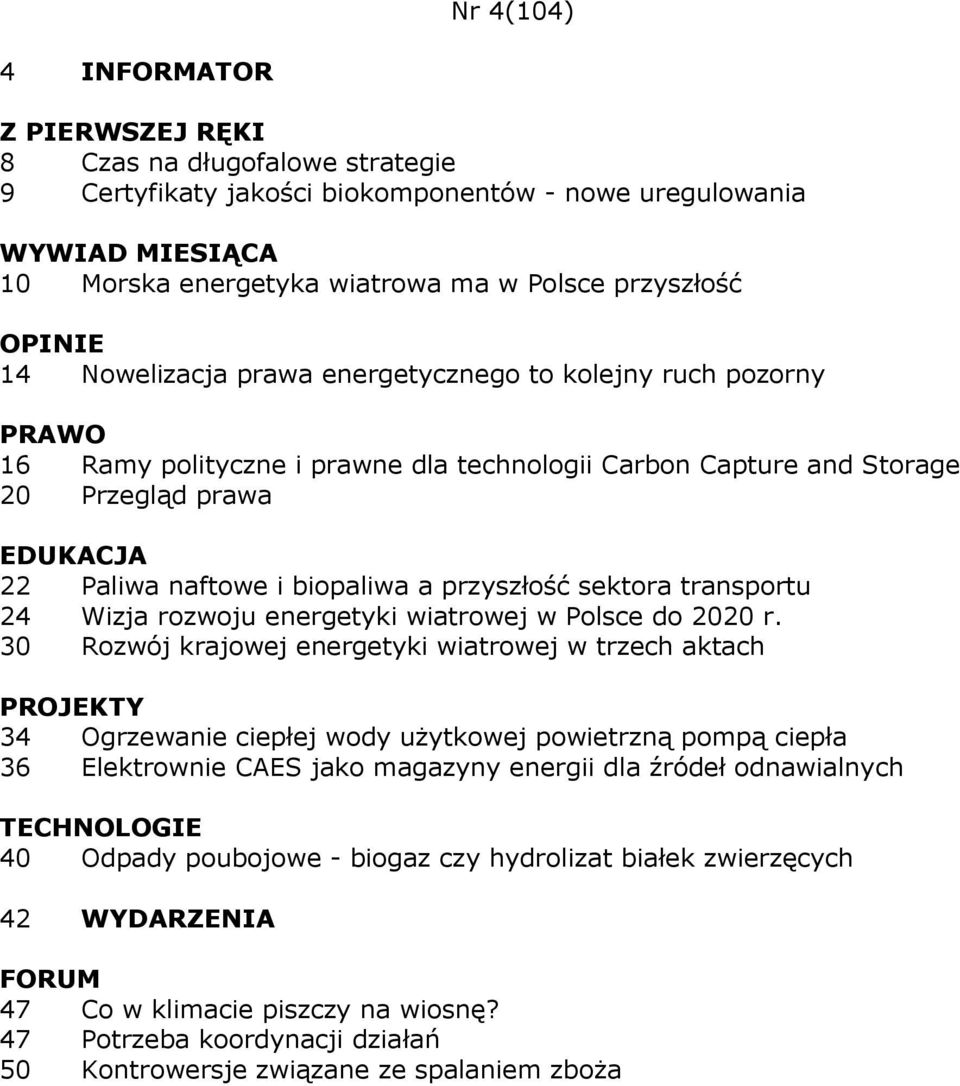 wiatrowej w Polsce do 2020 r.