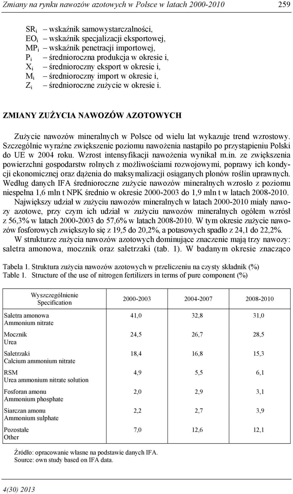 ZMIANY ZUŻYCIA NAWOZÓW AZOTOWYCH Zużycie nawozów mineralnych w Polsce od wielu lat wykazuje trend wzrostowy.