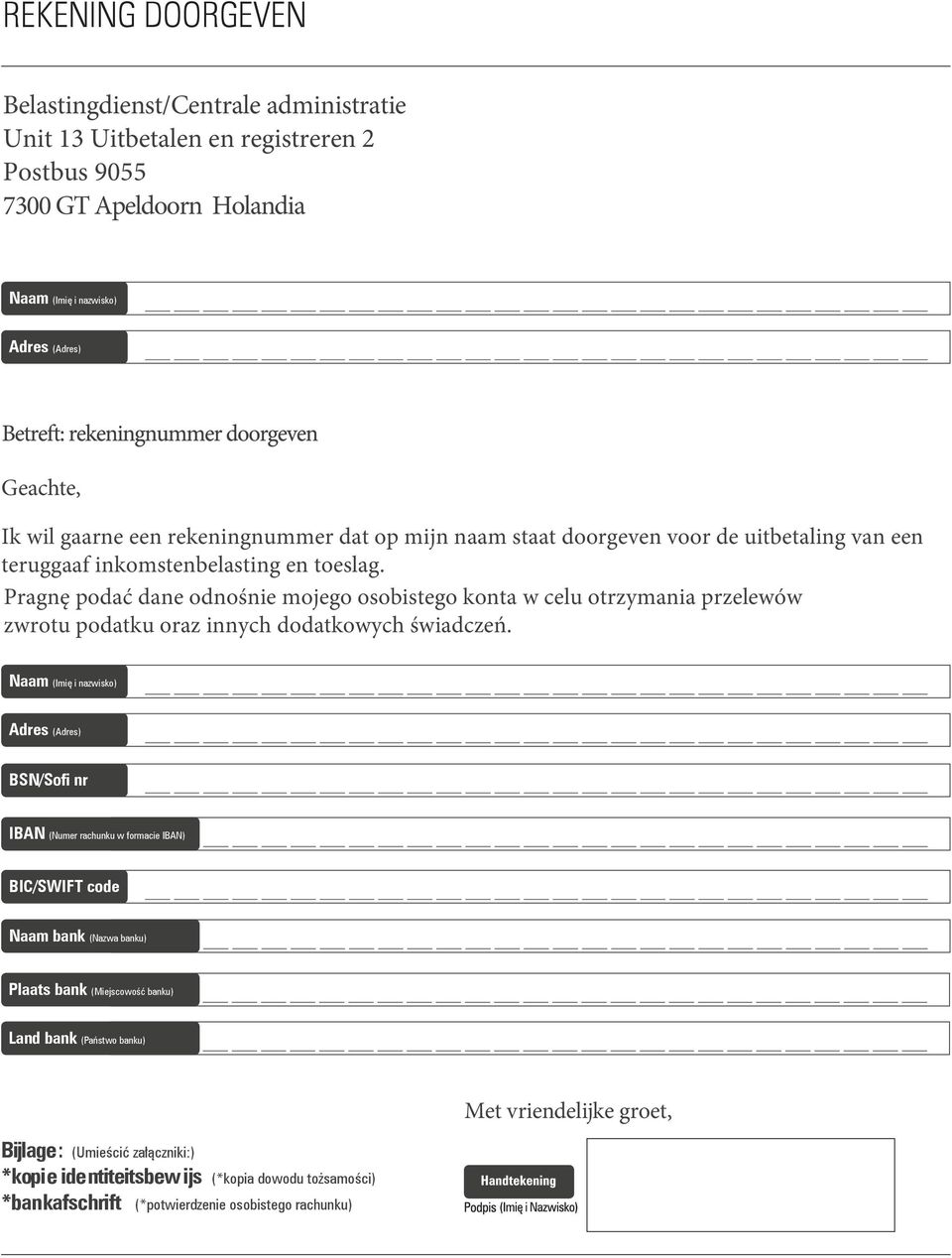 bank Plaats bank Land bank (P Bijlage: