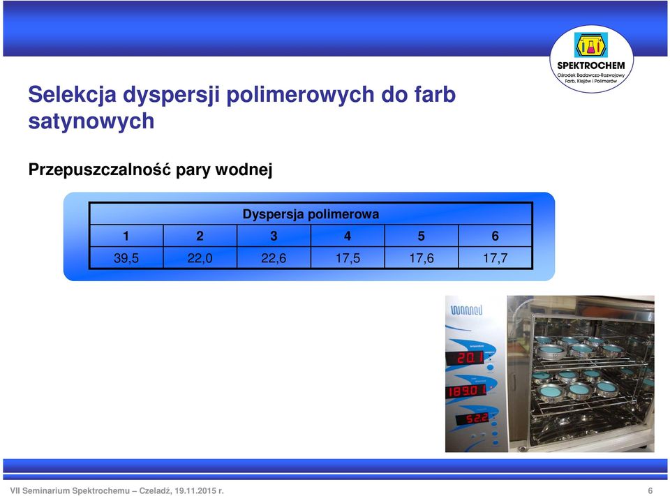 pary wodnej Dyspersja polimerowa 1