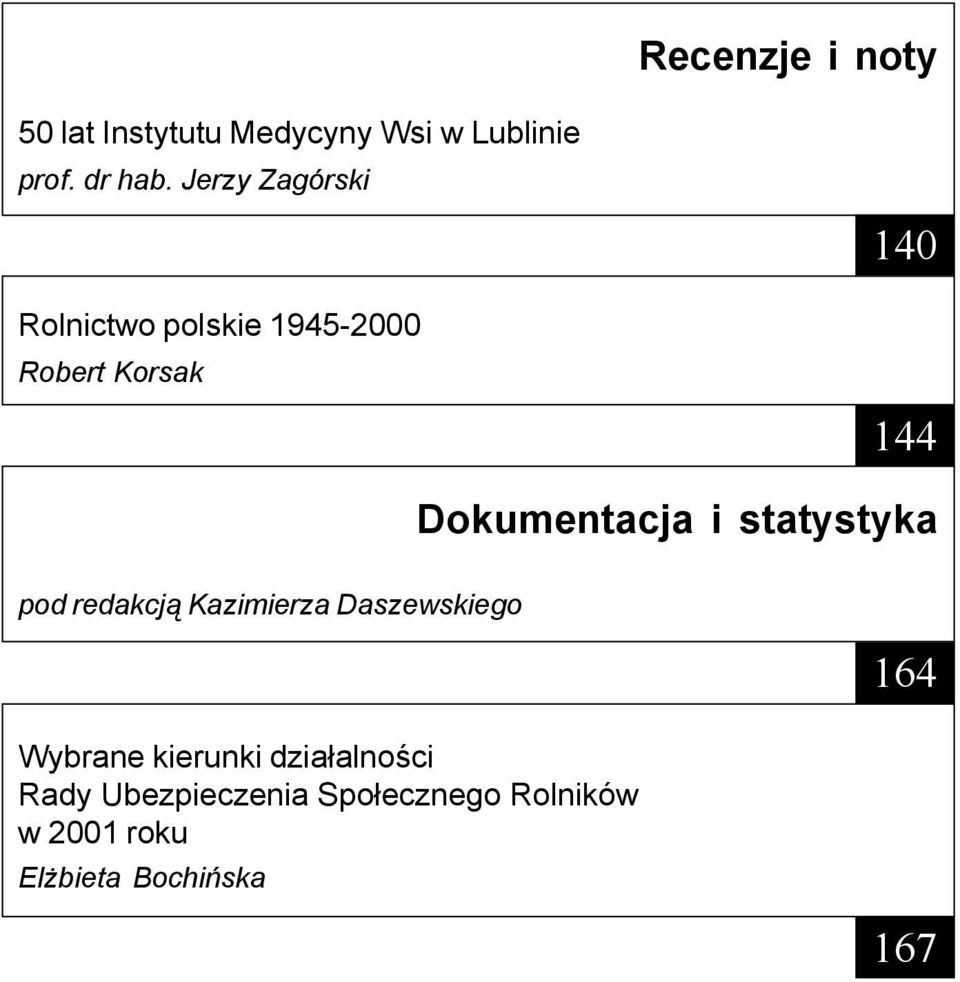 Dokumentacja i statystyka pod redakcj¹ Kazimierza Daszewskiego Wybrane