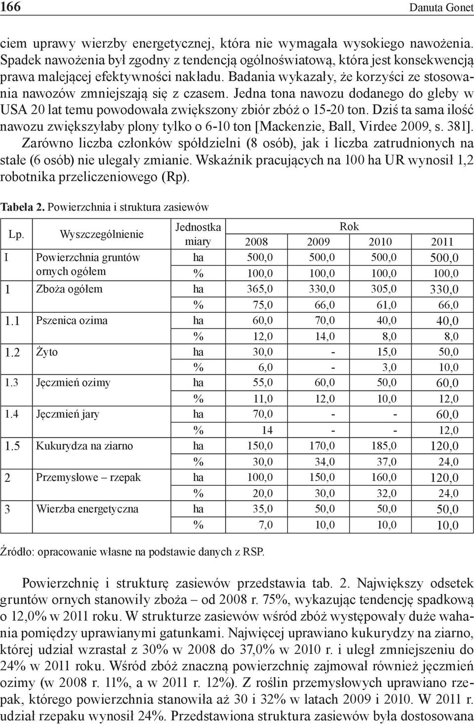 Jedna tona nawozu dodanego do gleby w USA 20 lat temu powodowała zwiększony zbiór zbóż o 15-20 ton. Dziś ta sama ilość nawozu zwiększyłaby plony tylko o 6-10 ton [Mackenzie, Ball, Virdee 2009, s.