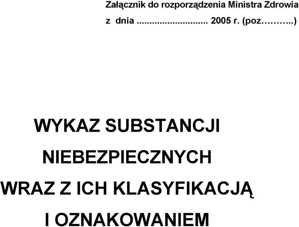 (poz..) WYKAZ SUBSTANCJI