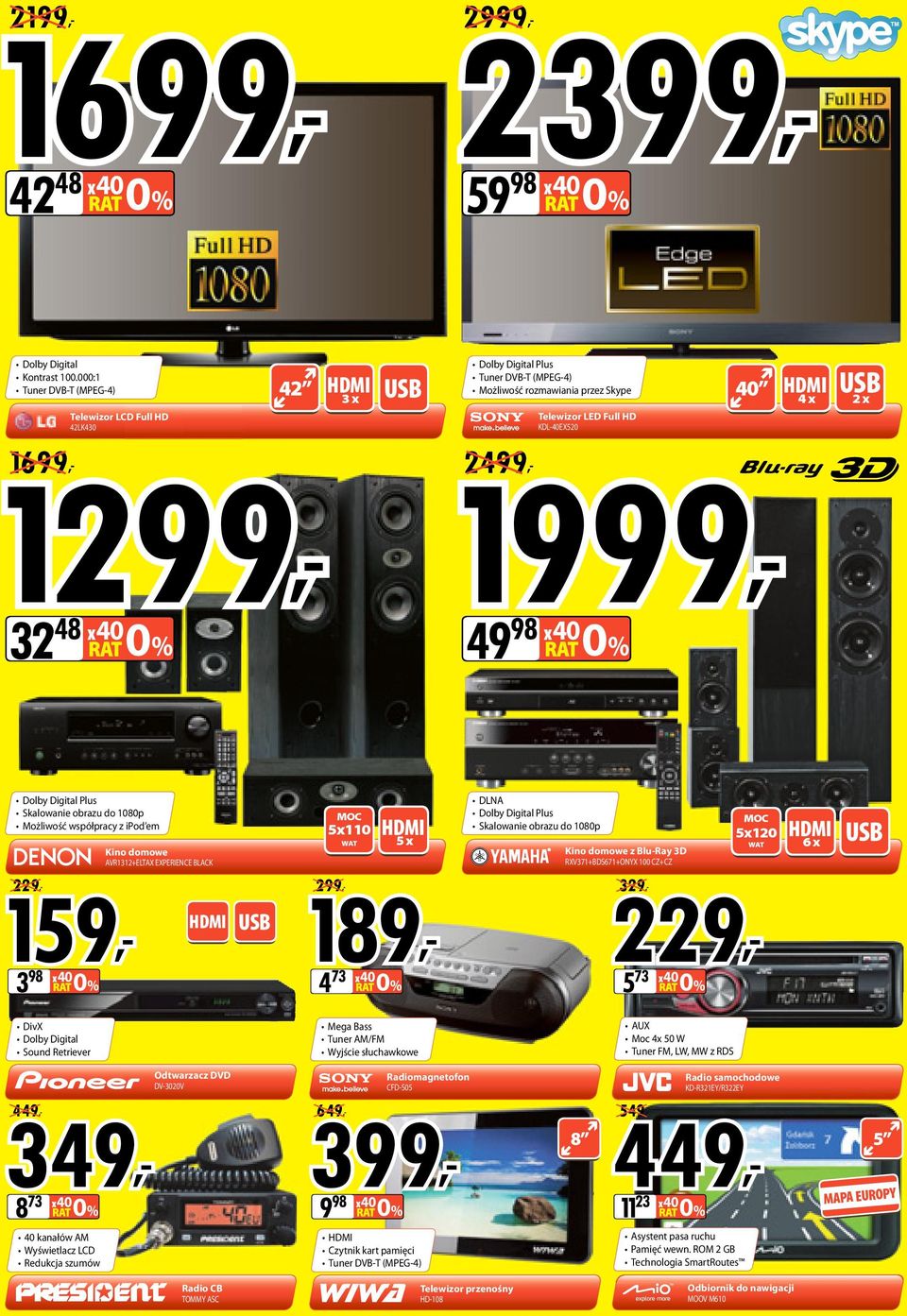 32 48 40 0% 49 98 40 0% Dolby Digital Plus Skalowanie obrazu do 1080p Możliwość współpracy z ipod em Kino domowe VR1312+ELTX EXPERIENCE BLCK 5x110 WT 5 x DLN Dolby Digital Plus Skalowanie obrazu do