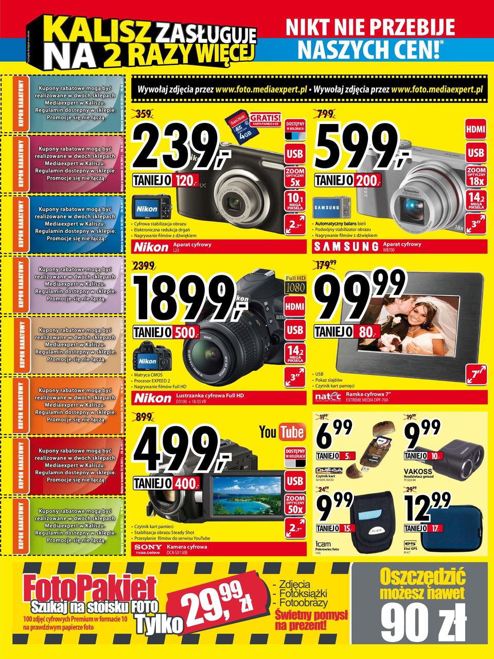dźwiękiem parat cyfrowy L23 2,7 s bieli Podwójny stabilizator obrazu Nagrywanie filmów z dźwiękiem parat cyfrowy WB700 3 179 18, 23, TNIEJ O 500, TNIEJ O 80, 14,2 MEG PIKSEL Matryca CMOS Procesor