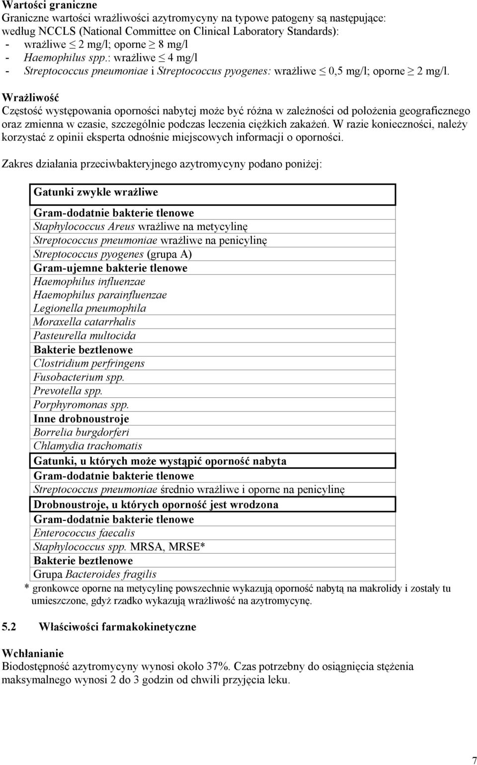 Wrażliwość Częstość występowania oporności nabytej może być różna w zależności od położenia geograficznego oraz zmienna w czasie, szczególnie podczas leczenia ciężkich zakażeń.