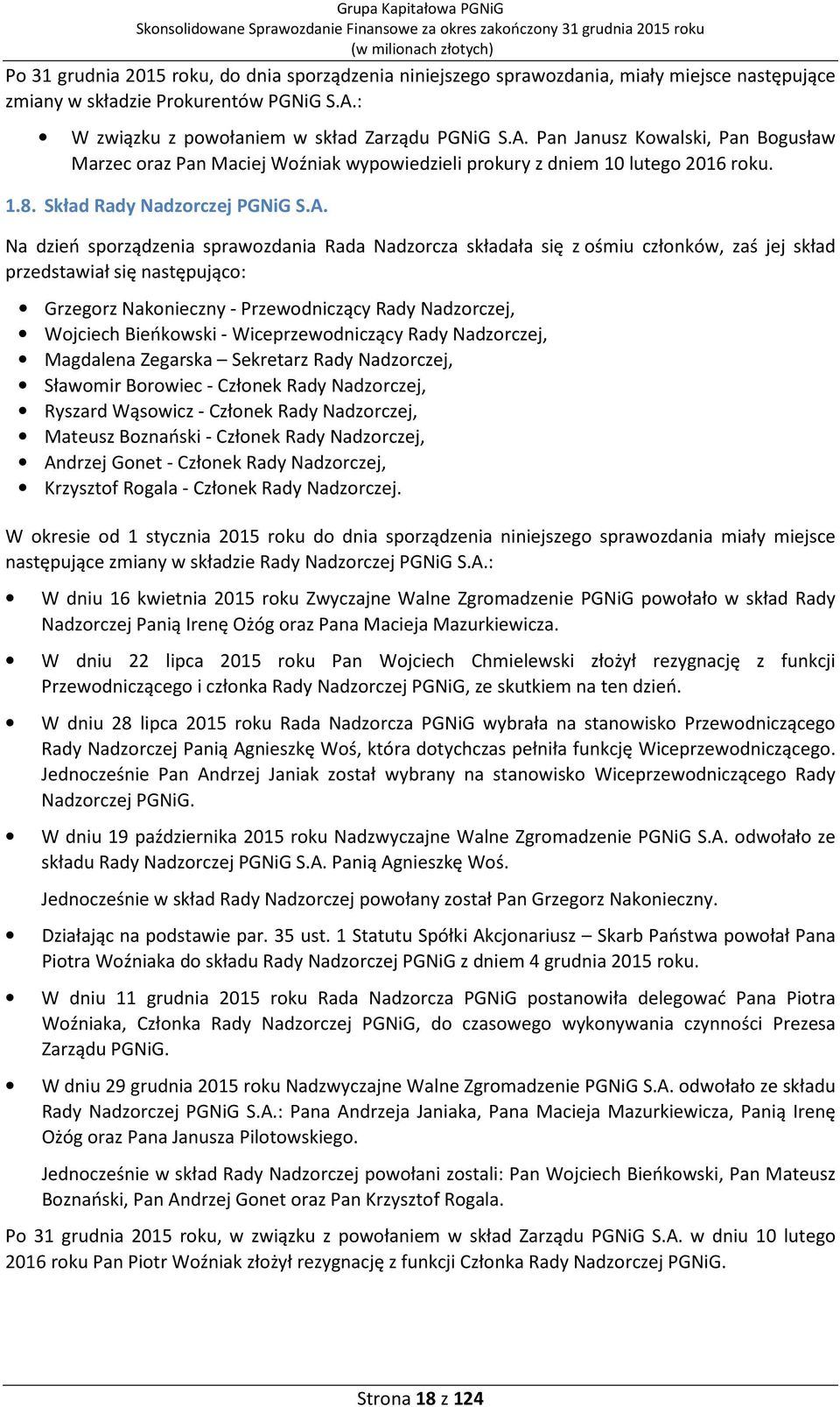 Skład Rady Nadzorczej PGNiG S.A.