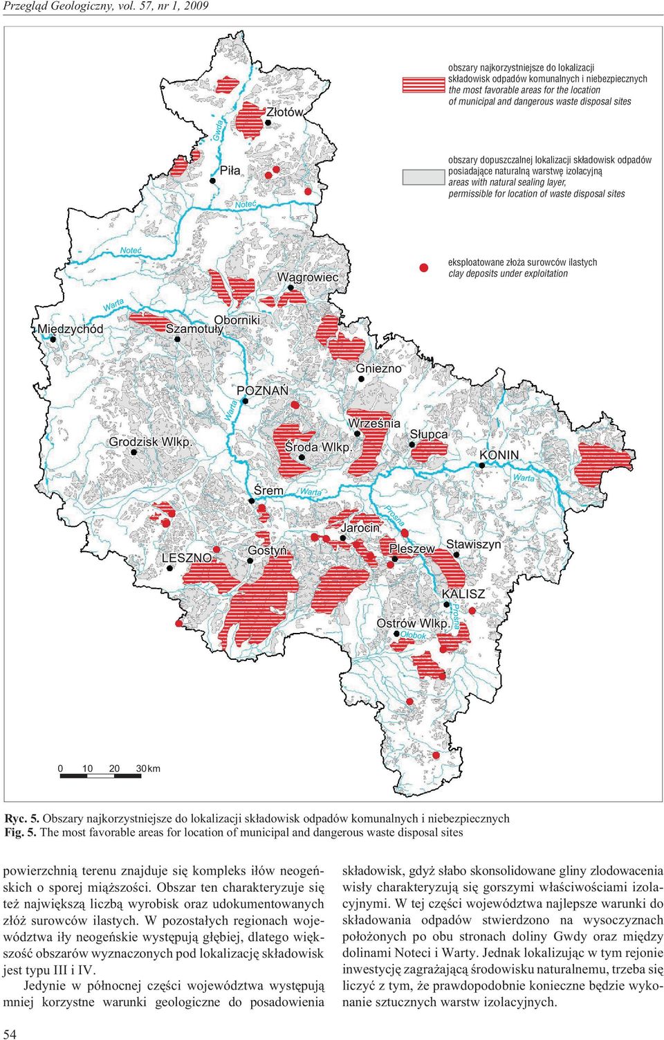 obszary dopuszczalnej lokalizacji sk³adowisk odpadów posiadaj¹ce naturaln¹ warstwê izolacyjn¹ areas with natural sealing layer, permissible for location of waste disposal sites eksploatowane z³o a