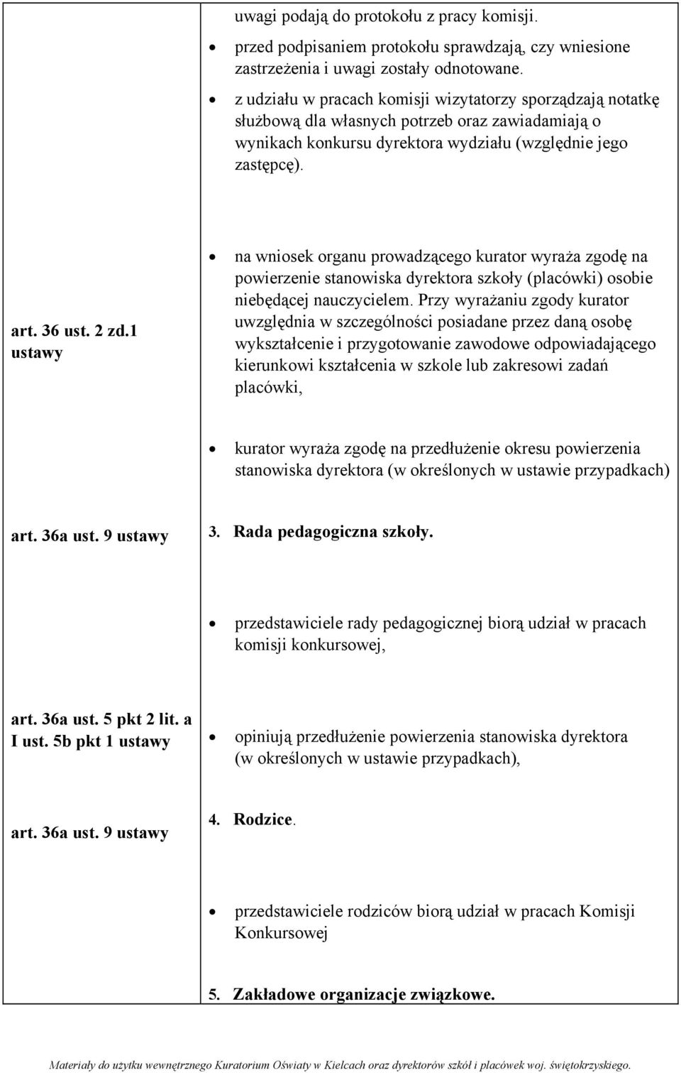 1 na wniosek organu prowadzącego kurator wyraża zgodę na powierzenie stanowiska dyrektora szkoły (placówki) osobie niebędącej nauczycielem.