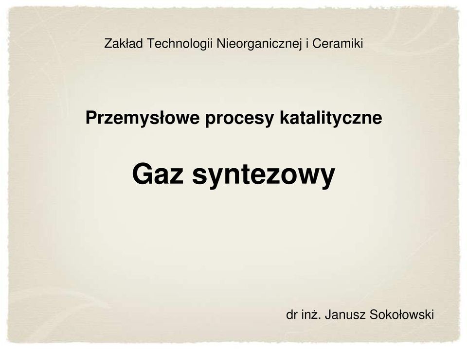 Przemysłowe procesy