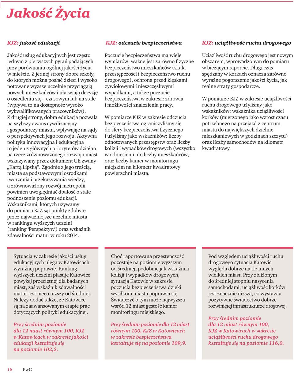 dostępność wysoko wykwalifikowanych pracowników). Z drugiej strony, dobra edukacja pozwala na szybszy awans cywilizacyjny i gospodarczy miasta, wpływając na sądy o perspektywach jego rozwoju.