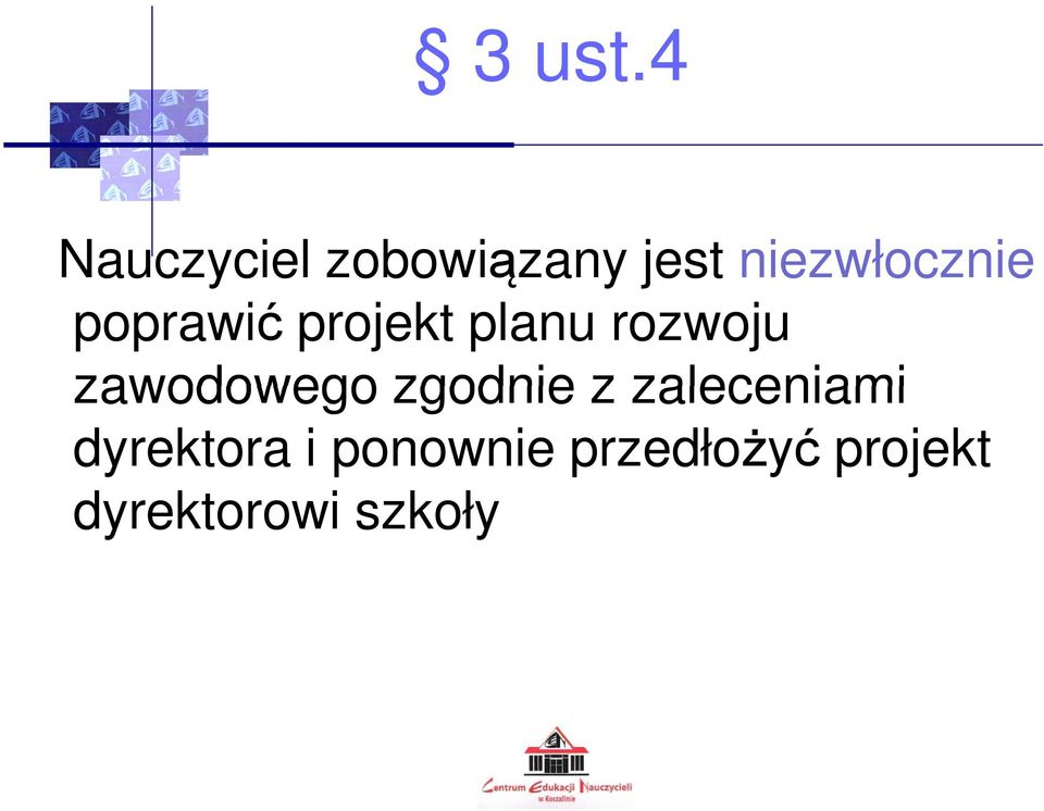 poprawić projekt planu rozwoju zawodowego