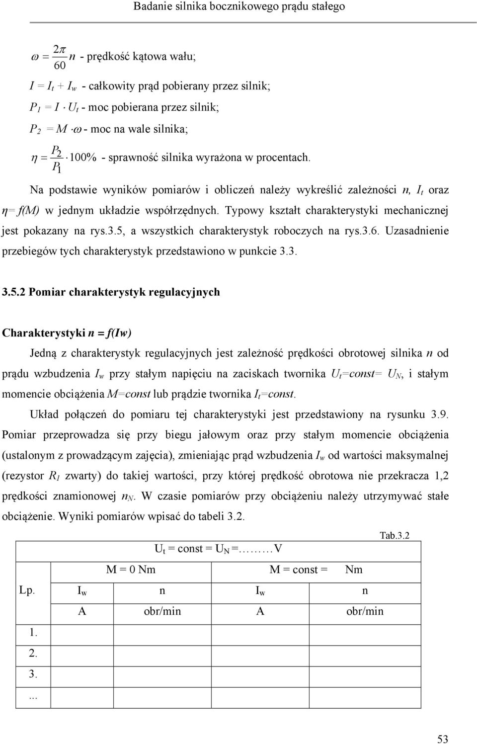 Typowy kształt charakterystyki mechanicznej jest pokazany na rys.3.5,