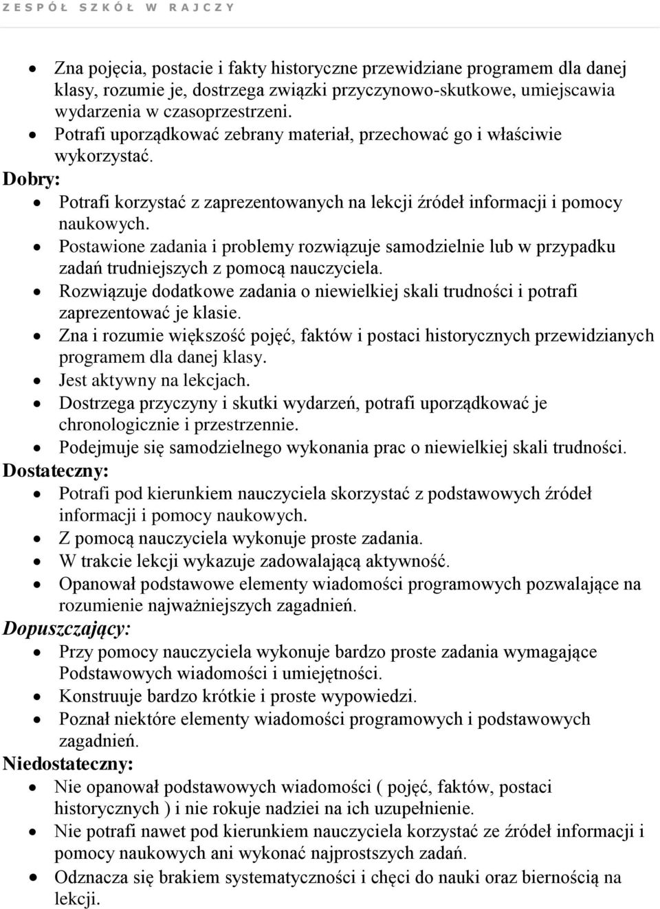 Postawione zadania i problemy rozwiązuje samodzielnie lub w przypadku zadań trudniejszych z pomocą nauczyciela.