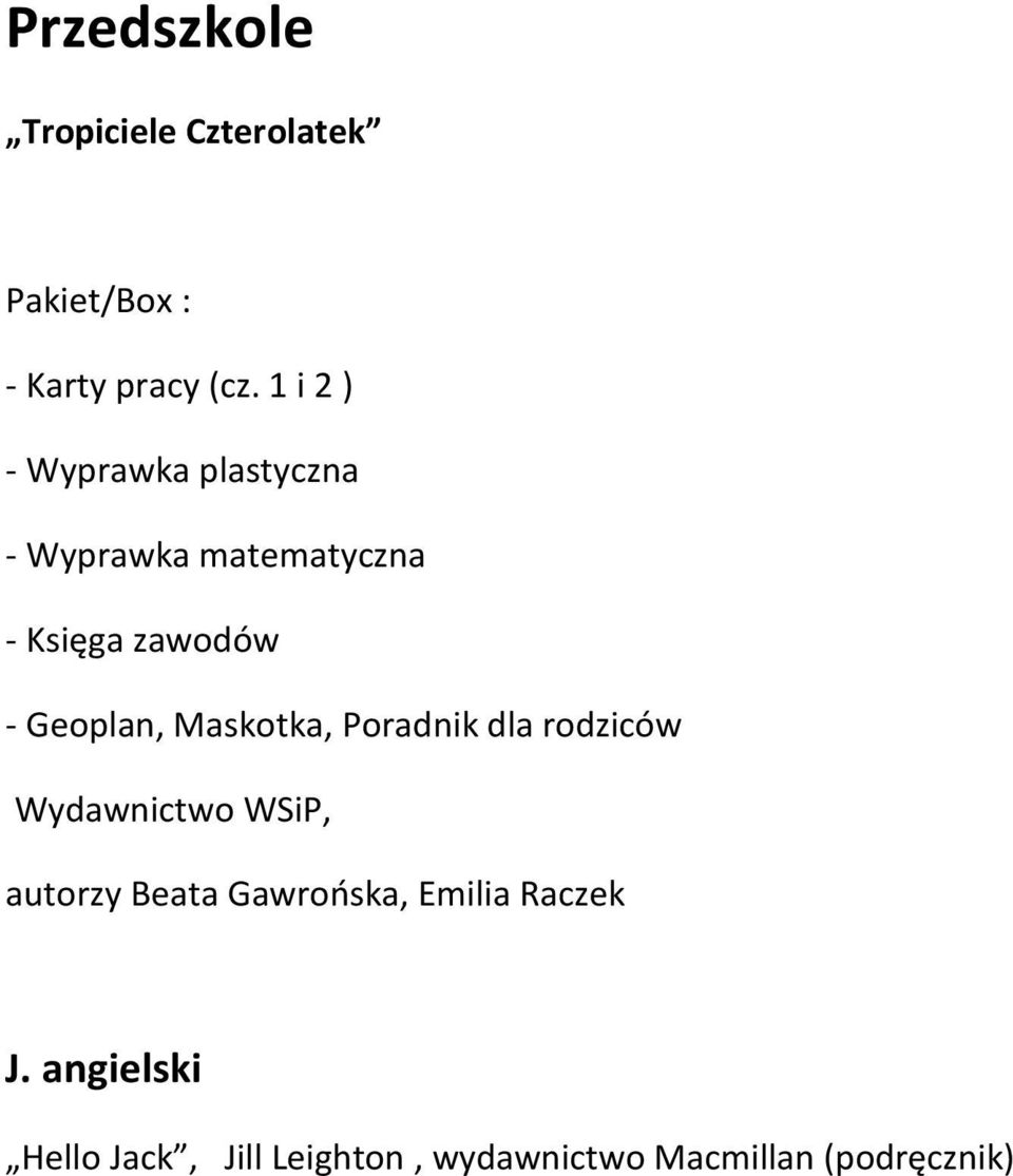 Geoplan, Maskotka, Poradnik dla rodziców Wydawnictwo WSiP, autorzy Beata