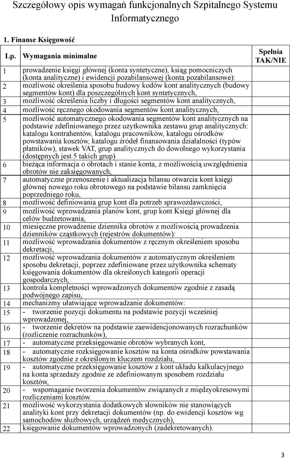 kodów kont analitycznych (budowy segmentów kont) dla poszczególnych kont syntetycznych, 3 możliwość określenia liczby i długości segmentów kont analitycznych, 4 możliwość ręcznego okodowania