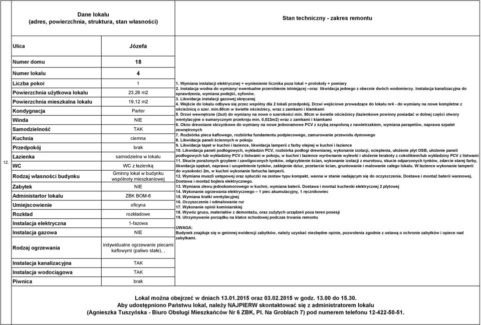 Wymiana instalacji elektrycznej + wyniesienie licznika poza lokal + protokoły + pomiary 2.