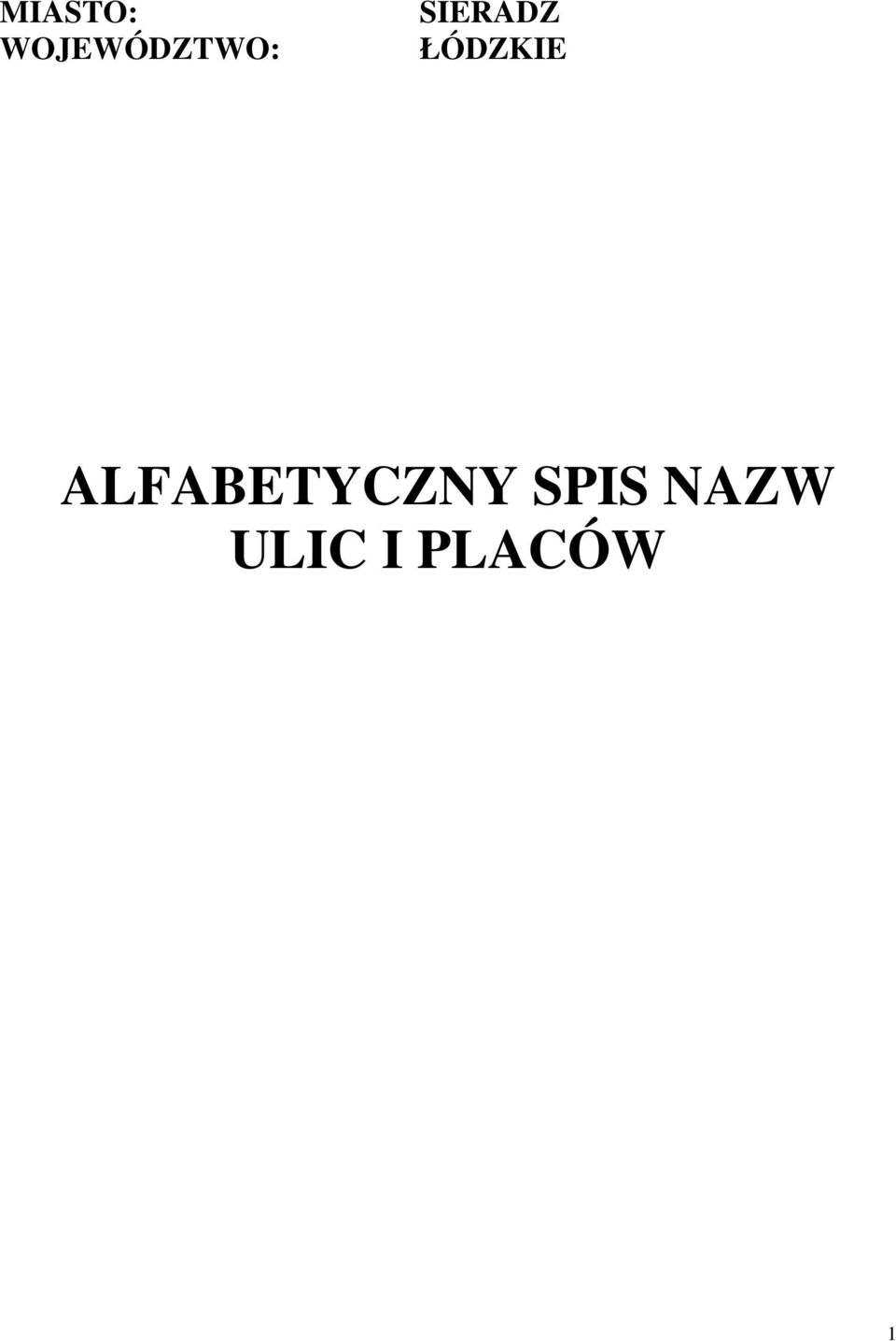 SIERADZ ŁÓDZKIE