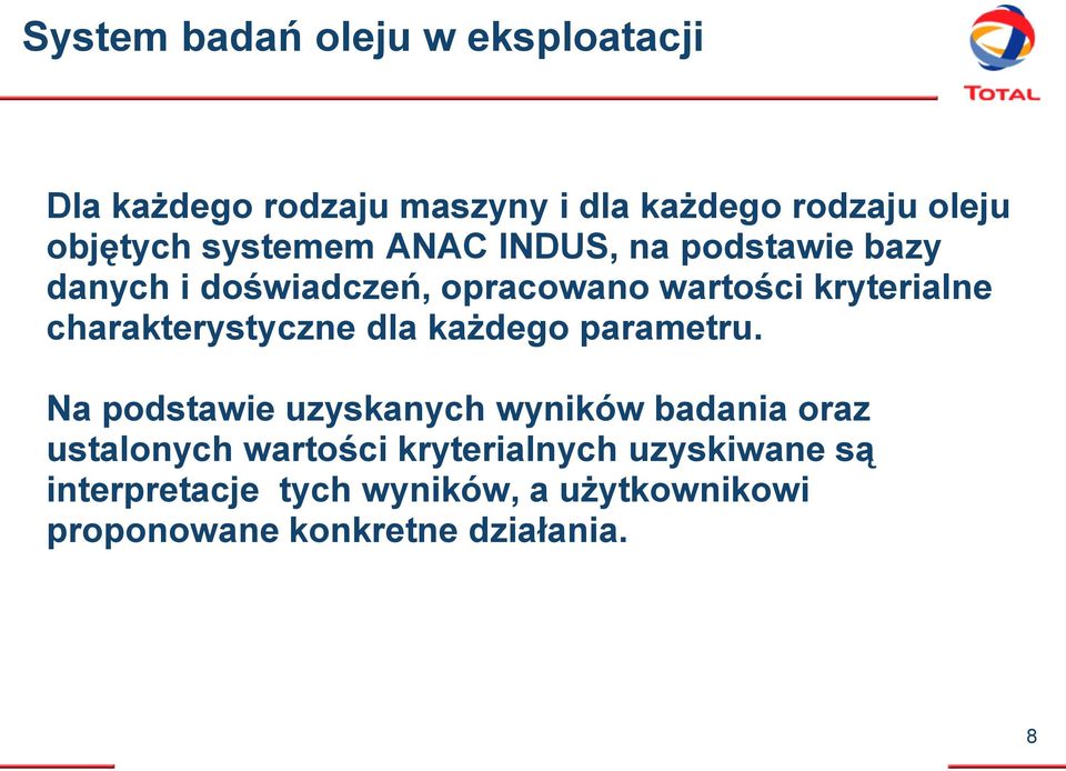 charakterystyczne dla każdego parametru.