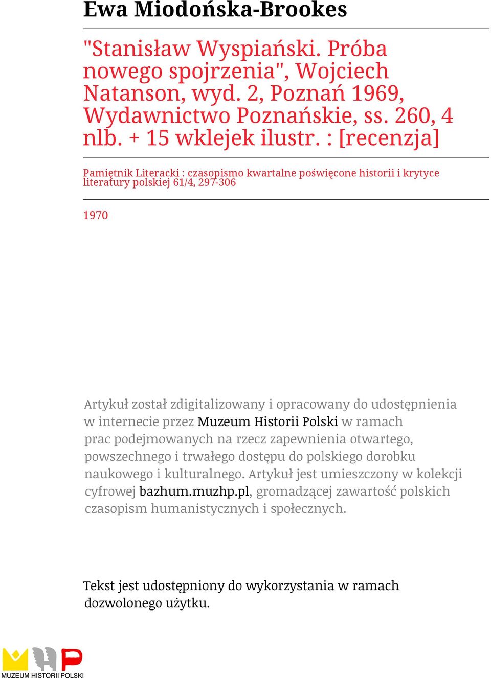 2, Poznań 1969, Wydawnictwo Poznańskie, ss. 260, 4 nlb.