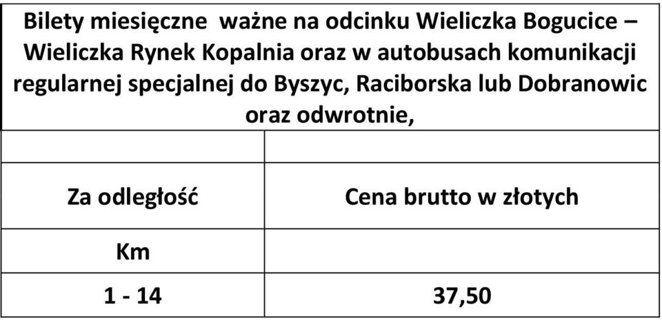 autobusach komunikacji regularnej specjalnej do