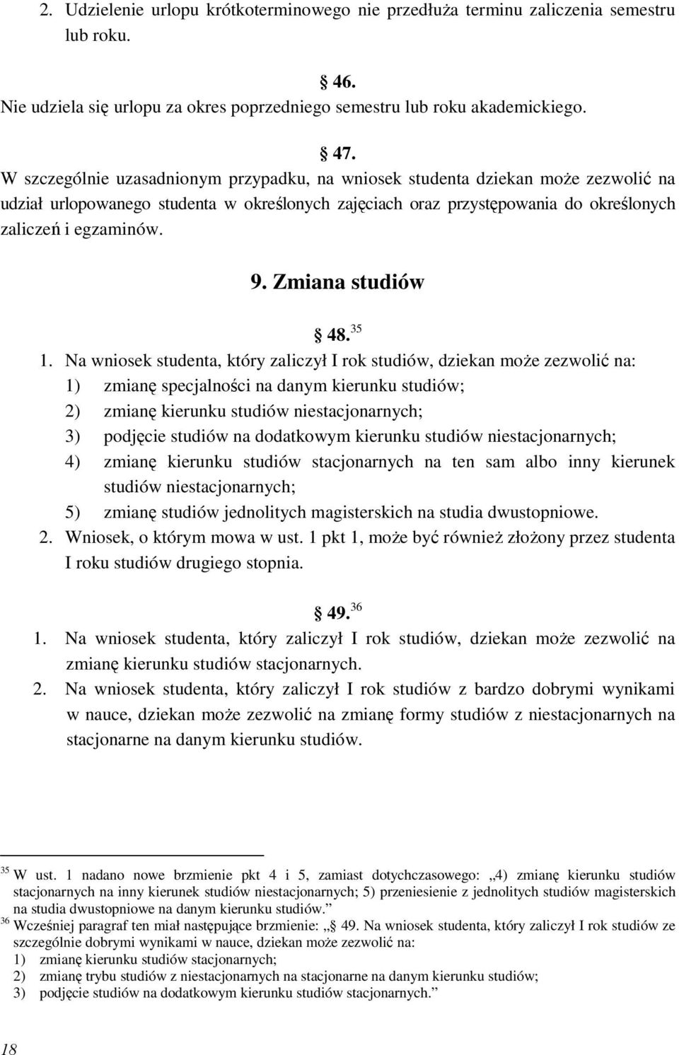 Zmiana studiów 48. 35 1.