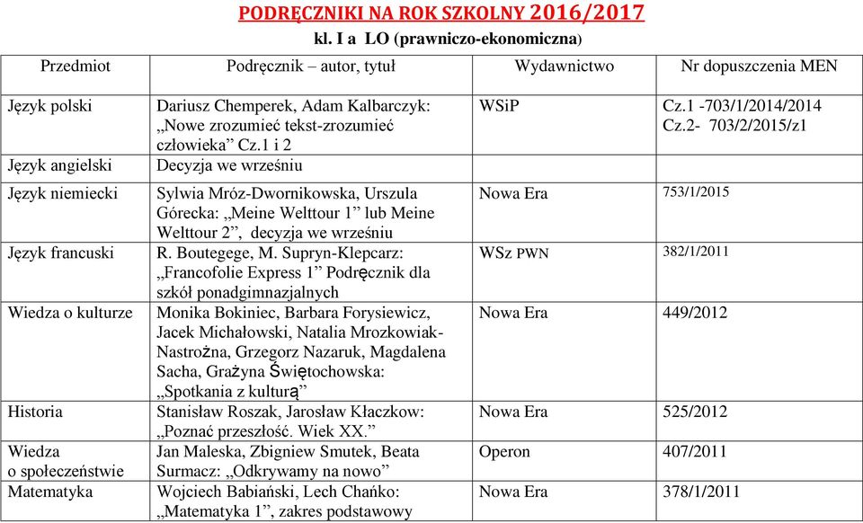 społeczeństwie Matematyka Dariusz Chemperek, Adam Kalbarczyk: Nowe zrozumieć tekst-zrozumieć człowieka Cz.