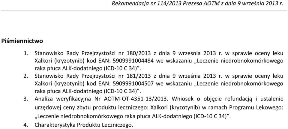 Stanowisko Rady Przejrzystości nr 181/2013 z dnia 9 września 2013 r.