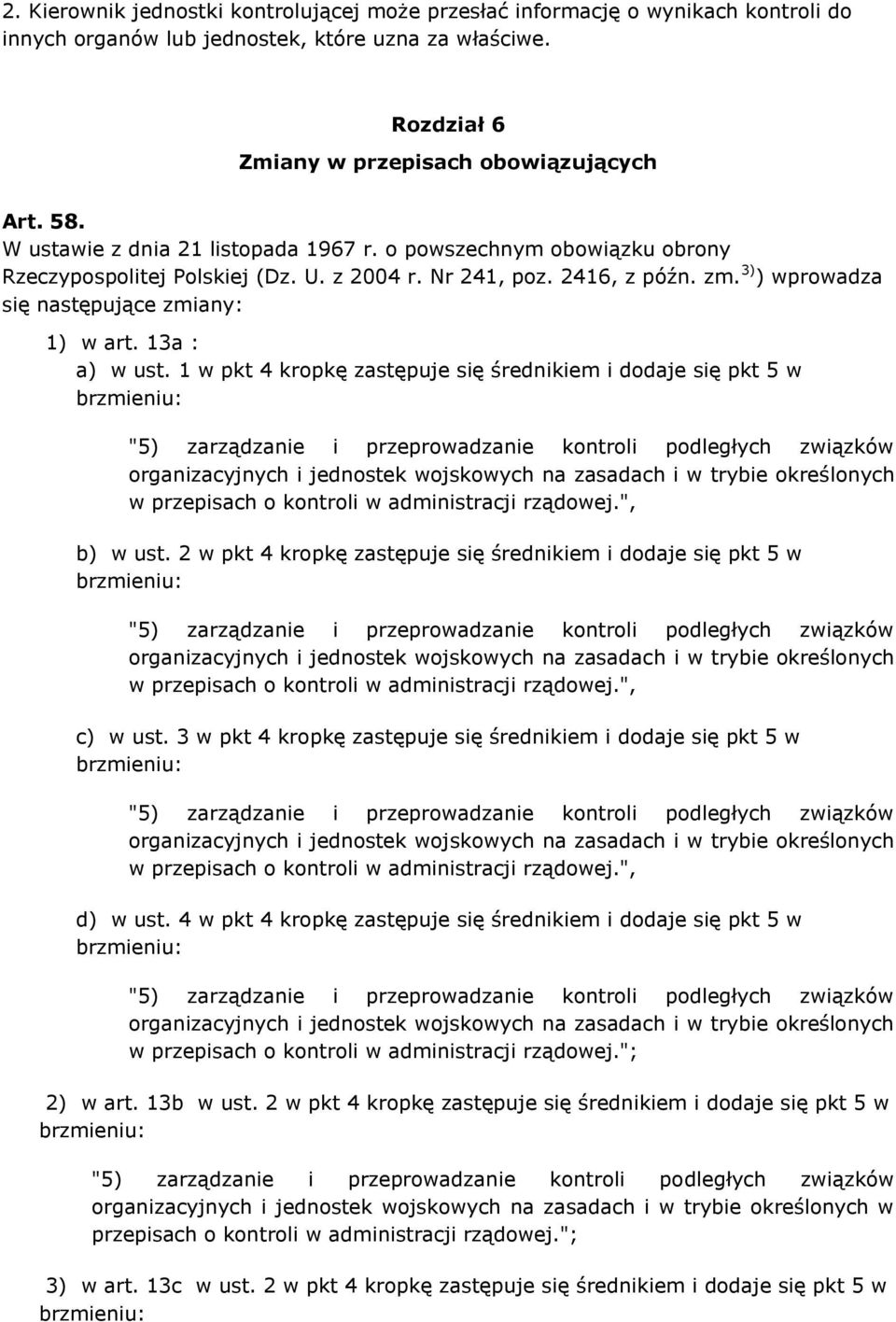 13a : a) w ust.