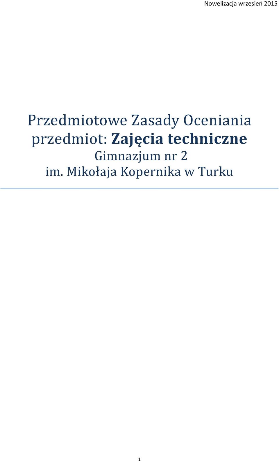 Zajęcia techniczne