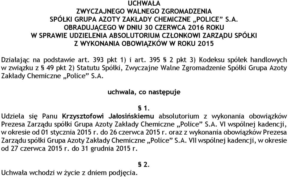 oty Zakłady Chemiczne Police S.A.