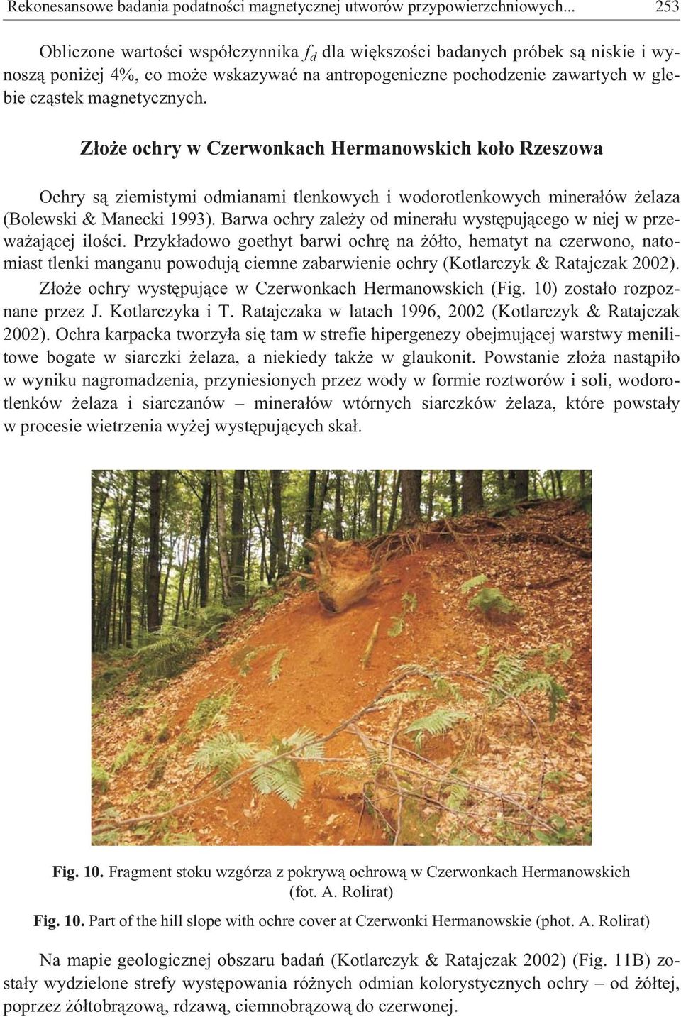 Z³o e ochry w Czerwonkach Hermanowskich ko³o Rzeszowa Ochry s¹ ziemistymi odmianami tlenkowych i wodorotlenkowych minera³ów elaza (Bolewski & Manecki 1993).